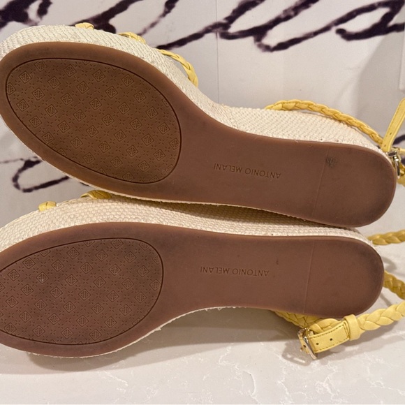 Antonio Melani Lorinna Leather Braided Platform Wedge Sandals Women’s Size 11 - Picture 7 of 7